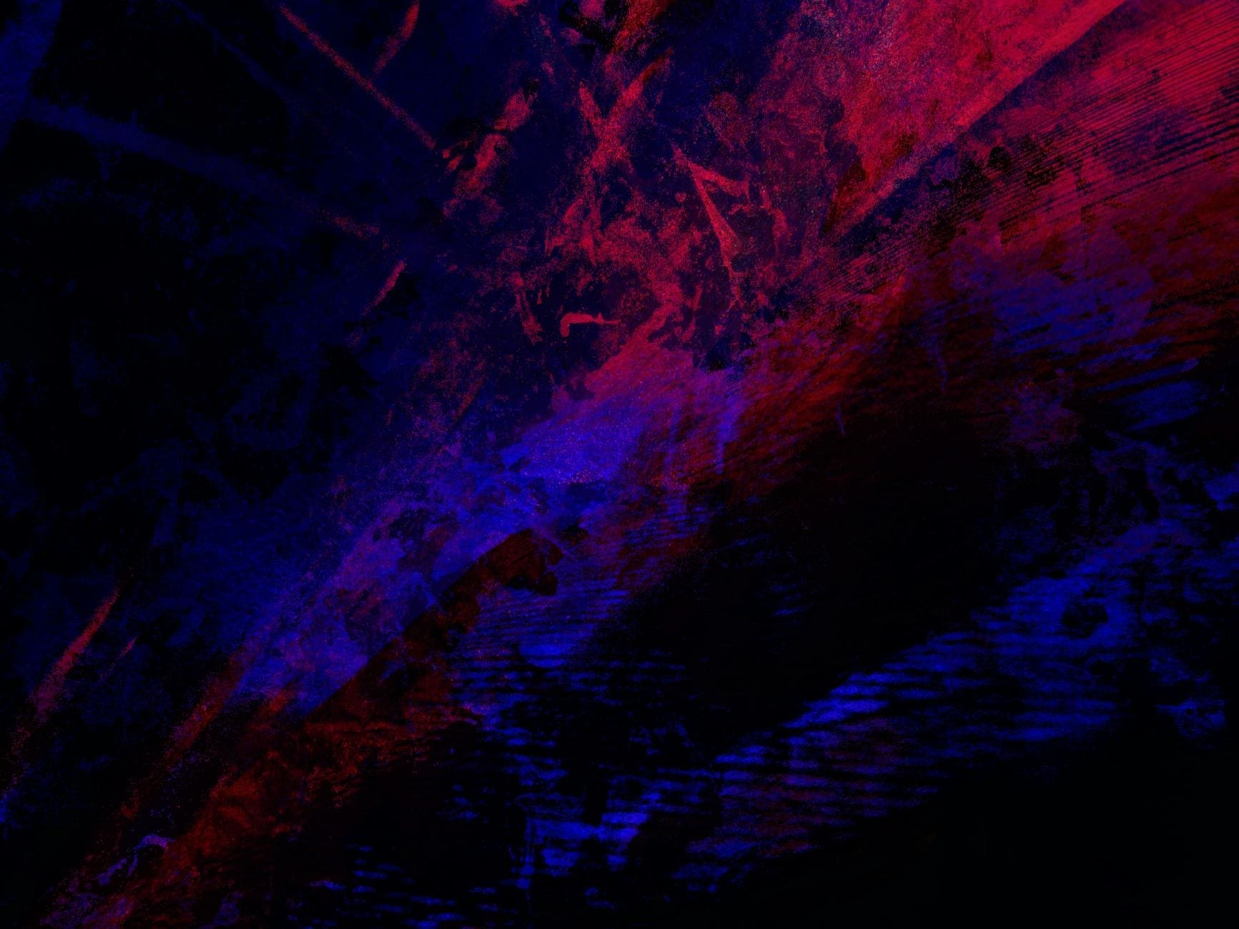 abstract painting with red and blue colors
