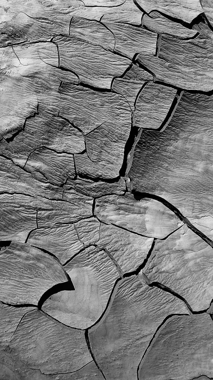 cracks on a dry land