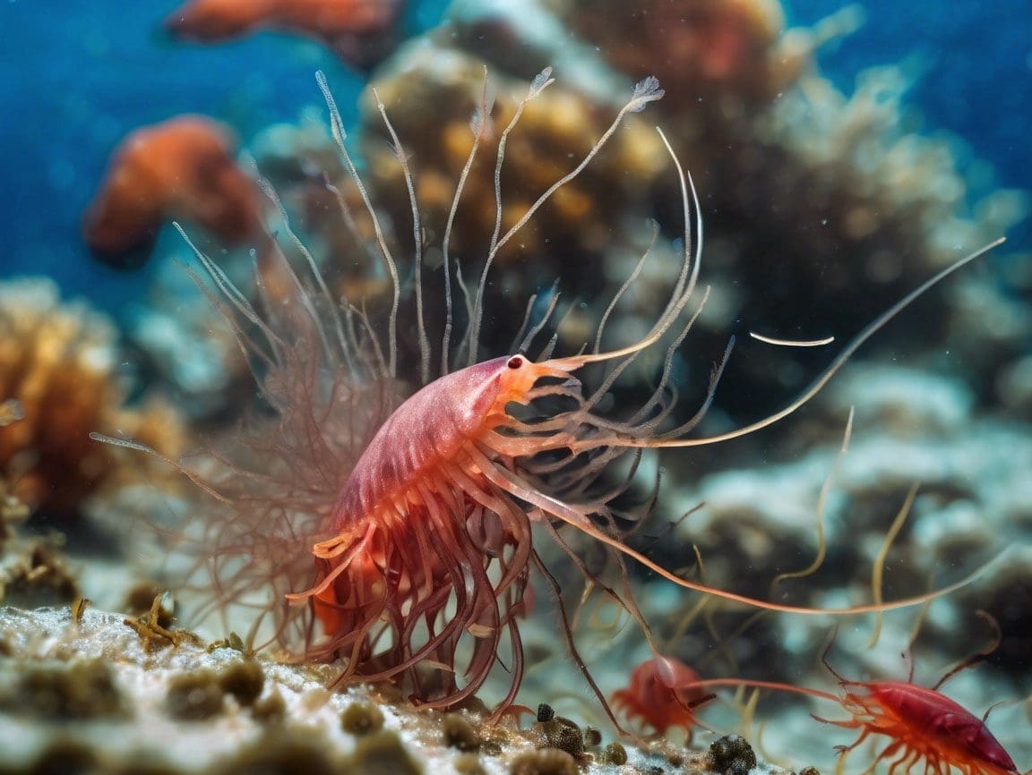 Imagen de un copepodo en el fondo marino
